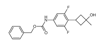benzyl 3,5-difluoro-4-(3-hydroxy-3-methylcyclobutyl)phenylcarbamate结构式