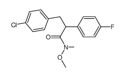 3-(4-chlorophenyl)-2-(4-fluorophenyl)-N-methoxy-N-methylpropanamide Structure