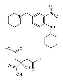 N-cyclohexyl-2-nitro-4-(piperidin-1-ylmethyl)aniline citrate结构式