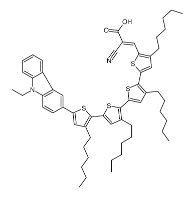 (Z)-2-cyano-3-[5-[5-[5-[5-(9-ethylcarbazol-3-yl)-3-hexylthiophen-2-yl]-3-hexylthiophen-2-yl]-3-hexylthiophen-2-yl]-3-hexylthiophen-2-yl]prop-2-enoic acid Structure