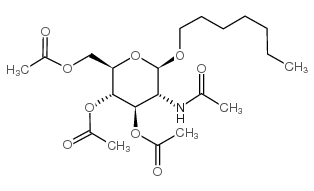 正庚基 2-乙酰氨基-3,4,6-O-三乙酰基-2-脱氧-beta-D-吡喃葡萄糖苷结构式