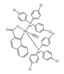 (2-quinaldinate)(carbonyl)(P(4-Cl-C5H4)3)2rhodium(I)结构式