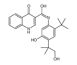 N-(2-(叔丁基)-5-羟基-4-(1-羟基-2-甲基丙烷-2-基)苯基)-4-氧代-1,4-二氢喹啉-3-羧酰胺结构式