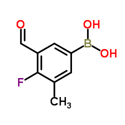 4-氟-3-甲酰基-5-甲基苯基硼酸结构式