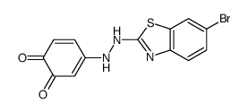 4-[2-(6-bromo-1,3-benzothiazol-2-yl)hydrazinyl]cyclohexa-3,5-diene-1,2-dione Structure