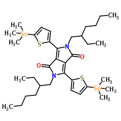 2,5-Bis(2-ethylhexyl)-3,6-bis[5-(trimethylstannyl)-2-thienyl]-2,5-dihydropyrrolo[3,4-c]pyrrole-1,4-dione Structure