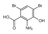 2-amino-4,6-dibromo-3-hydroxybenzoic acid Structure