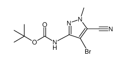 叔-丁基 (4-溴-5-氰基-1-甲基-1H-吡唑-3-基)氨基甲酯结构式