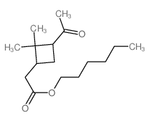 Cyclobutaneacetic acid,3-acetyl-2,2-dimethyl-, hexyl ester structure