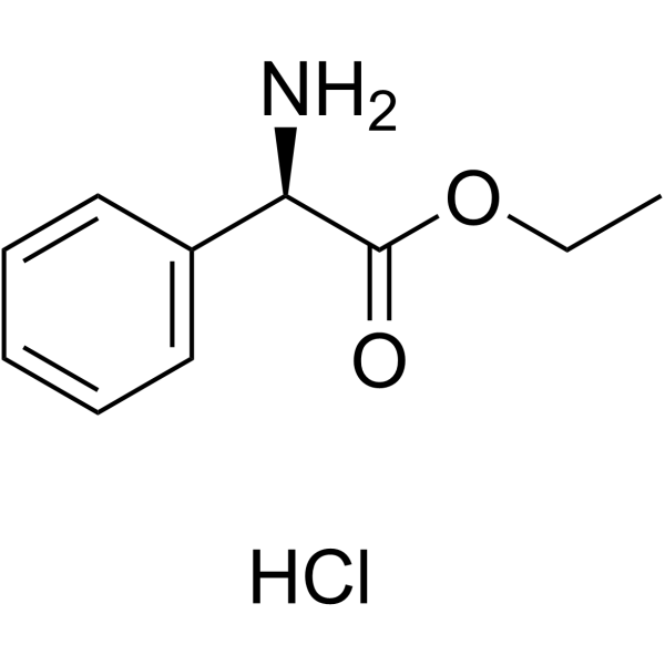 D-苯甘氨酸乙酯盐酸盐结构式