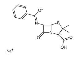Sodium (2S,5R,6R)-6-(benzoylamino)-3,3-dimethyl-7-oxo-4-thia-1-az abicyclo[3.2.0]heptane-2-carboxylate结构式