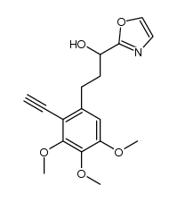 3-(2-ethynyl-3,4,5-trimethoxyphenyl)-1-(1,3-oxazol-2-yl)propan-1-ol结构式