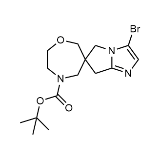 3'-溴-5',7'-二氢螺[[1,4]氧氮杂环庚烷-6,6'-吡咯并[1,2-a]咪唑] -4-甲酸叔丁酯结构式