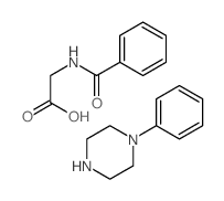 2-benzamidoacetic acid; 1-phenylpiperazine Structure