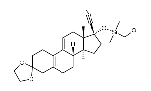 3-ethylenedioxy-17β-cyano-17α-chloromethyl(dimethyl)silyloxyestra-5(10),9(11)-diene结构式