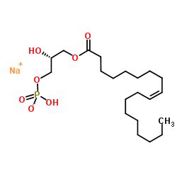 1-油酰基-2-羟基-sn-甘油-3-磷酸酯(钠盐)结构式