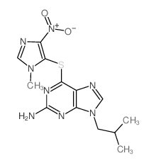 9H-Purin-2-amine,6-[(1-methyl-4-nitro-1H-imidazol-5-yl)thio]-9-(2-methylpropyl)-结构式