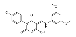 (5Z)-1-(4-chlorophenyl)-5-[(3,5-dimethoxyanilino)methylidene]-1,3-diazinane-2,4,6-trione结构式