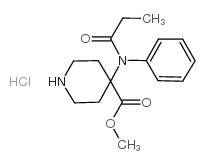 4-(苯丙酰基氨基)-哌啶-4-羧酸甲酯盐酸盐结构式