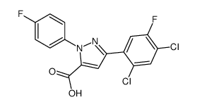 3-(2,4-二氯-5-氟苯)-1-(4-氟苯)- 1H-吡唑-5-羧酸结构式