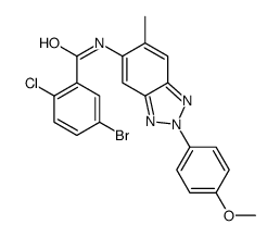 5-bromo-2-chloro-N-[2-(4-methoxyphenyl)-6-methylbenzotriazol-5-yl]benzamide Structure