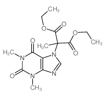 diethyl 2-(1,3-dimethyl-2,6-dioxo-purin-7-yl)-2-methyl-propanedioate结构式