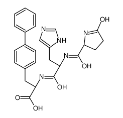 (2S)-2-[[(2S)-3-(1H-imidazol-5-yl)-2-[[(2S)-5-oxopyrrolidine-2-carbonyl]amino]propanoyl]amino]-3-(4-phenylphenyl)propanoic acid结构式