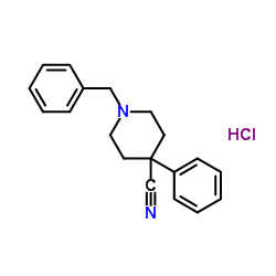 1-苄基-4-氰基-4-苯基哌啶盐酸盐结构式