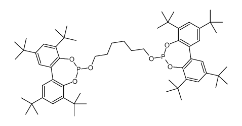6,6'-[1,6-Hexanediylbis(oxy)]bis[2,4,8,10-tetrakis(1,1-dimethylethyl)dibenzo[d,f][1,3,2]dioxaphosphepin]结构式