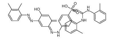 4-[[5-[(dimethylphenyl)azo]-2,4-dihydroxyphenyl]azo]benzenesulphonic acid, compound with N,N'-di(o-tolyl)guanidine (1:1) Structure