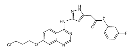 2-(5-{[7-(3-chloropropoxy)quinazolin-4-yl]amino}-2H-pyrazol-3-yl)-N-(3-fluorophenyl)acetamide Structure