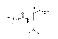 3-tert-Butoxycarbonylamino-2-hydroxy-5-methyl-hexanoic acid methyl ester结构式