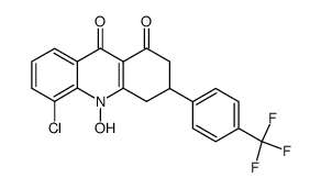 5-chloro-10-hydroxy-3-(4-(trifluoromethyl)phenyl)-3,4-dihydroacridine-1,9(2H,10H)-dione结构式