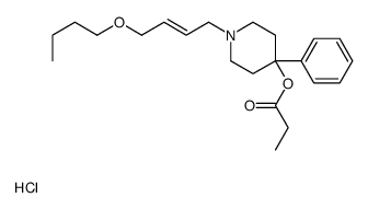 1-(4-Butoxy-2-butenyl)-4-phenyl-4-piperidinol propionate hydrochloride Structure