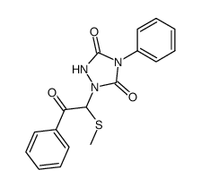1-(1-(methylthio)-2-oxo-2-phenylethyl)-4-phenyl-1,2,4-triazolidine-3,5-dione Structure