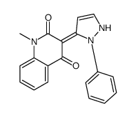 1-methyl-3-(2-phenyl-1H-pyrazol-3-ylidene)quinoline-2,4-dione结构式