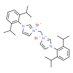 3,3'-Methylenebis[1-(2,6-diisopropylphenyl)-3-imidazolium Bromide] Structure