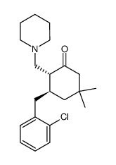 (2R,3S)-3-(2-Chloro-benzyl)-5,5-dimethyl-2-piperidin-1-ylmethyl-cyclohexanone结构式