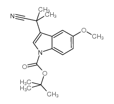 3- (1-氰基-1-甲基乙基)-5-甲氧基-1H-吲哚-1-羧酸--1,1-二甲基乙酯结构式