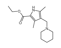 3,5-dimethyl-4-piperidinomethyl-pyrrole-2-carboxylic acid ethyl ester Structure