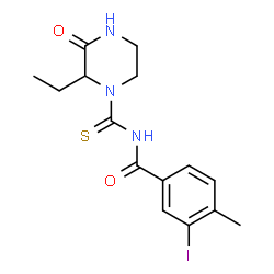 N-(2-ethyl-3-oxopiperazine-1-carbothioyl)-3-iodo-4-methylbenzamide结构式