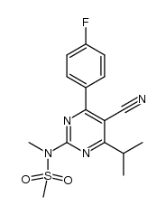 N-(5-cyano-4-(4-fluorophenyl)-6-isopropylpyrimidin-2-yl)-N-methylmethanesulfonamide结构式