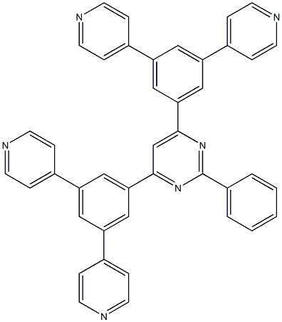 4,6-Bis(3,5-di(pyridin-4-yl)phenyl)-2-phenylpyrimidine structure