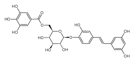 piceatannol 4'-O-(6''-O-galloyl)-β-D-glucopyranoside结构式