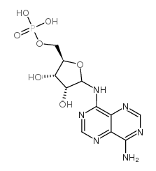 4-amino-8-(ribofuranosylamino)pyrimido(5,4-d)pyrimidine-5'-phosphate结构式