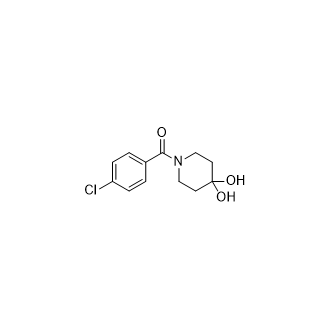 (4-氯苯基)(4,4-二羟基哌啶-1-基)甲酮结构式