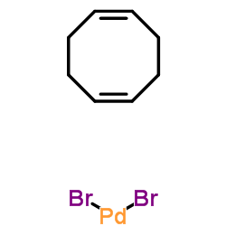 (1,5-环辛二烯)二溴化钯(II)结构式