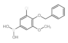 4-(苄氧基)-3-氯-5-甲氧基苯硼酸结构式