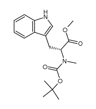 methyl (R)-3-(1H-indol-3-yl)-2-(N-tert-butoxycarbonyl-N-methylamino)propanoate结构式