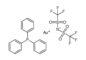 [Bis(trifluoromethanesulfonyl)imidato] (triphenylphosphine)gold Structure